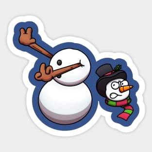 Funny Snowman Lost His Head Sticker